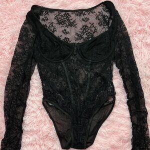 Elegant Black Lace Bodysuit